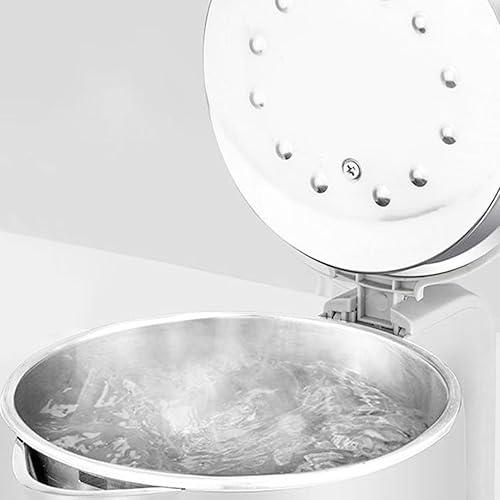 Miniatura 3 de Caldera de agua eléctrica, hervidor eléctrico de 2.3 L, boquilla grande, 4 protección de seguridad de acero inoxidable para dormitorio (blanco)