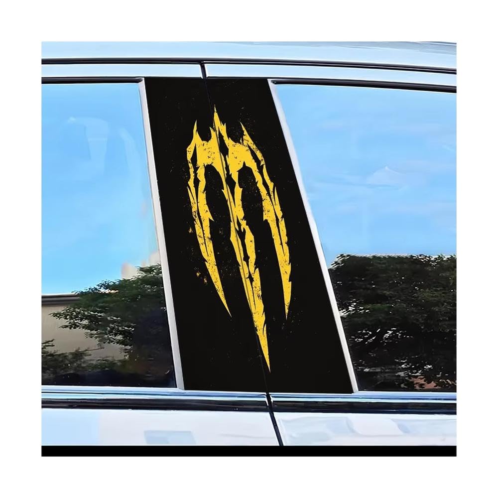 Bertdcx One Color 2Pcs Car Center Pillar Protection Stickers Claw Mark Pattern Scratch Resistant Film Auto Parts