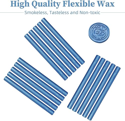 Miniatura 2 de Afobby - 15 barras de cera para sellado de cera para sello de cera, varillas de sellado de cera blanca perla para invitaciones de boda, tarjetas,