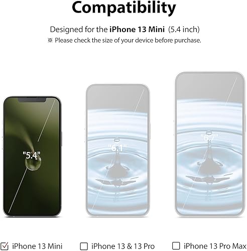 Miniatura 2 de Ringke Protector de pantalla de vidrio de cubierta completa compatible con iPhone 13 Mini, antiarañazos, compatible con fundas, cobertura completa,