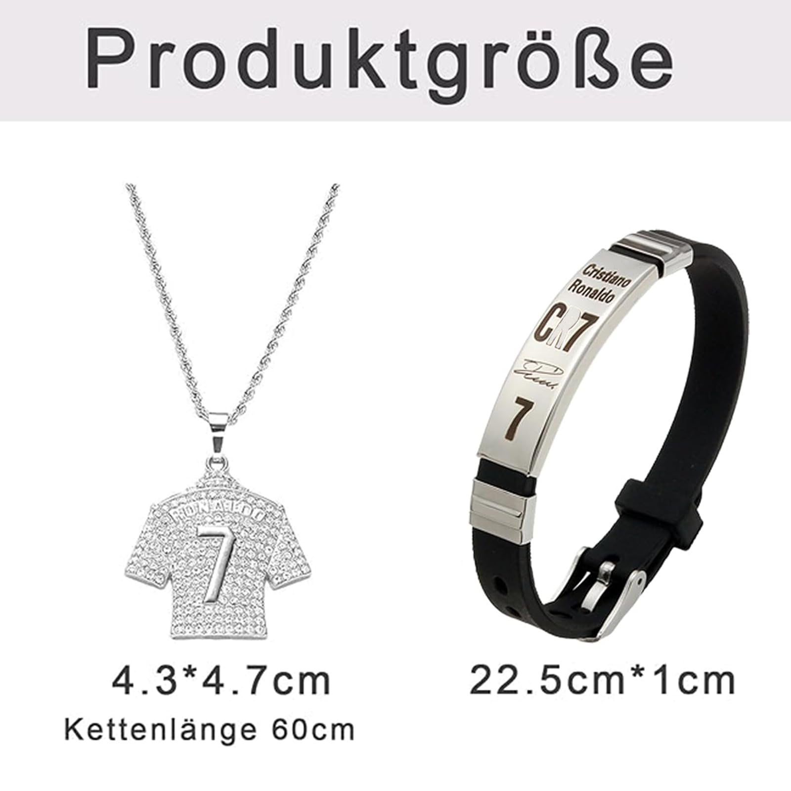 Chaîne et Bracelet de Football pour Garçons - Pendentif Maillot, Collier de Sport pour Cadeau d'Anniversaire
