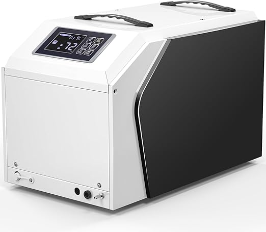 130 Pints Commercial Dehumidifier with Pump & Drain Hose, Crawl Space Dehumidifier for Basement, Industrial, Garage, Home, Cover Up to 6000Sq Ft Large Smart Dehumidifiers Whole House Dehumidifiers