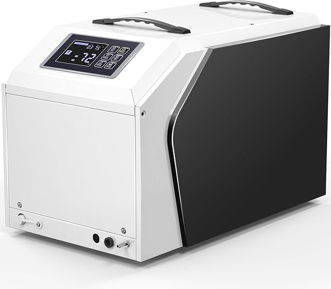 130 Pints Commercial Dehumidifier with Pump & Drain Hose, Crawl Space Dehumidifier for Basement, Industrial, Garage, Home, Cover Up to 6000Sq Ft Large Smart Dehumidifiers Whole House Dehumidifiers