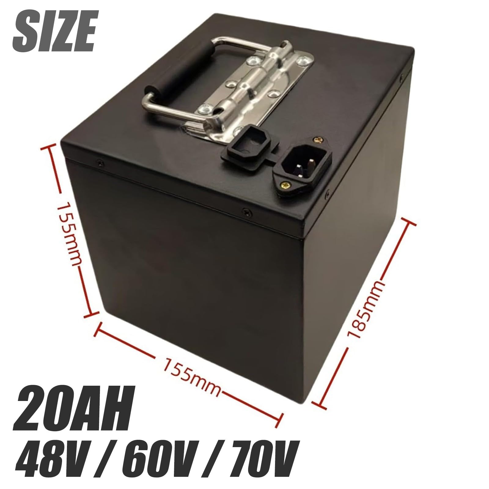Batteria agli ioni di Litio 13S5P da 48V/60V/72V 20Ah per e-Bike con Caricabatterie, BMS Integrato, per Motori di Biciclette e Scooter elettrici da 250W, 500W, 750W e 1000W 48V 20Ah