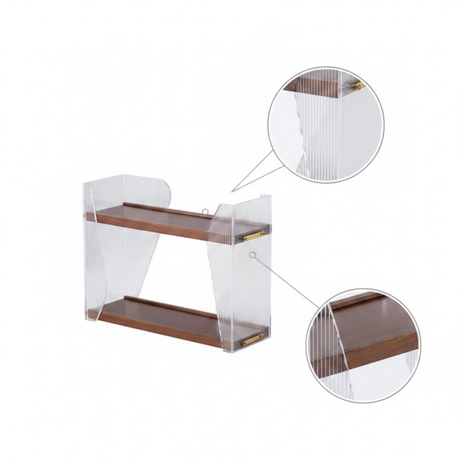 Baoblaze Estante para Cosméticos Organizador de Maquillaje Repisa de Tocador Estantería de Escritorio de Doble Nivel con Madera y Acrílico Transparente Orden y, Grande