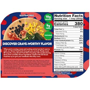 BEN'S ORIGINAL Street Food Bean & Rice Burrito Bowl, Prepared Entree, Microwavable Heat-&-Eat Bowl in 90 Seconds, 9 oz (Pack of 6)