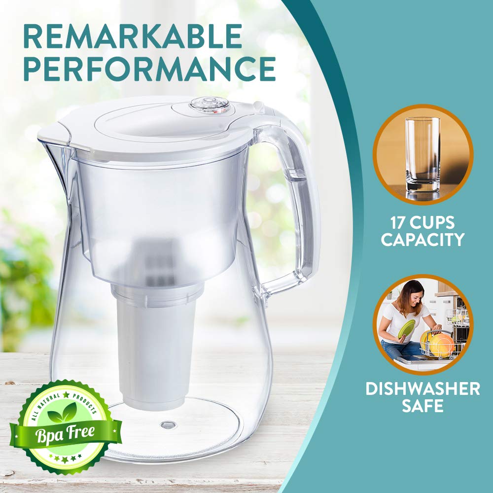 Nakii by Aquaphor Elegant Water Filter Pitcher, Powerful Ion and