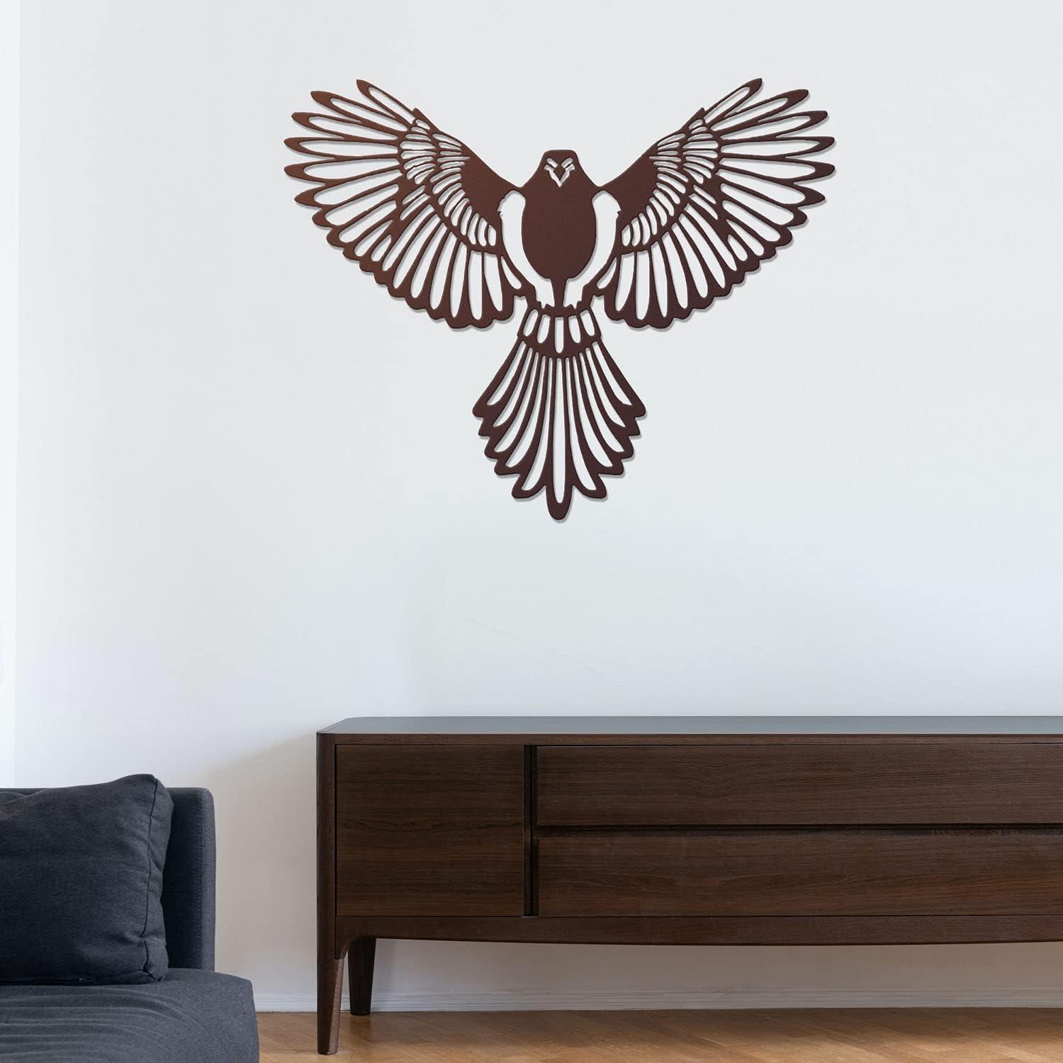 Generic METSY Laser Cut Metal Wall Art | Eagle Wall Decor | 1.5 mm Thickness Mild Steel Material with Black Powder Coating