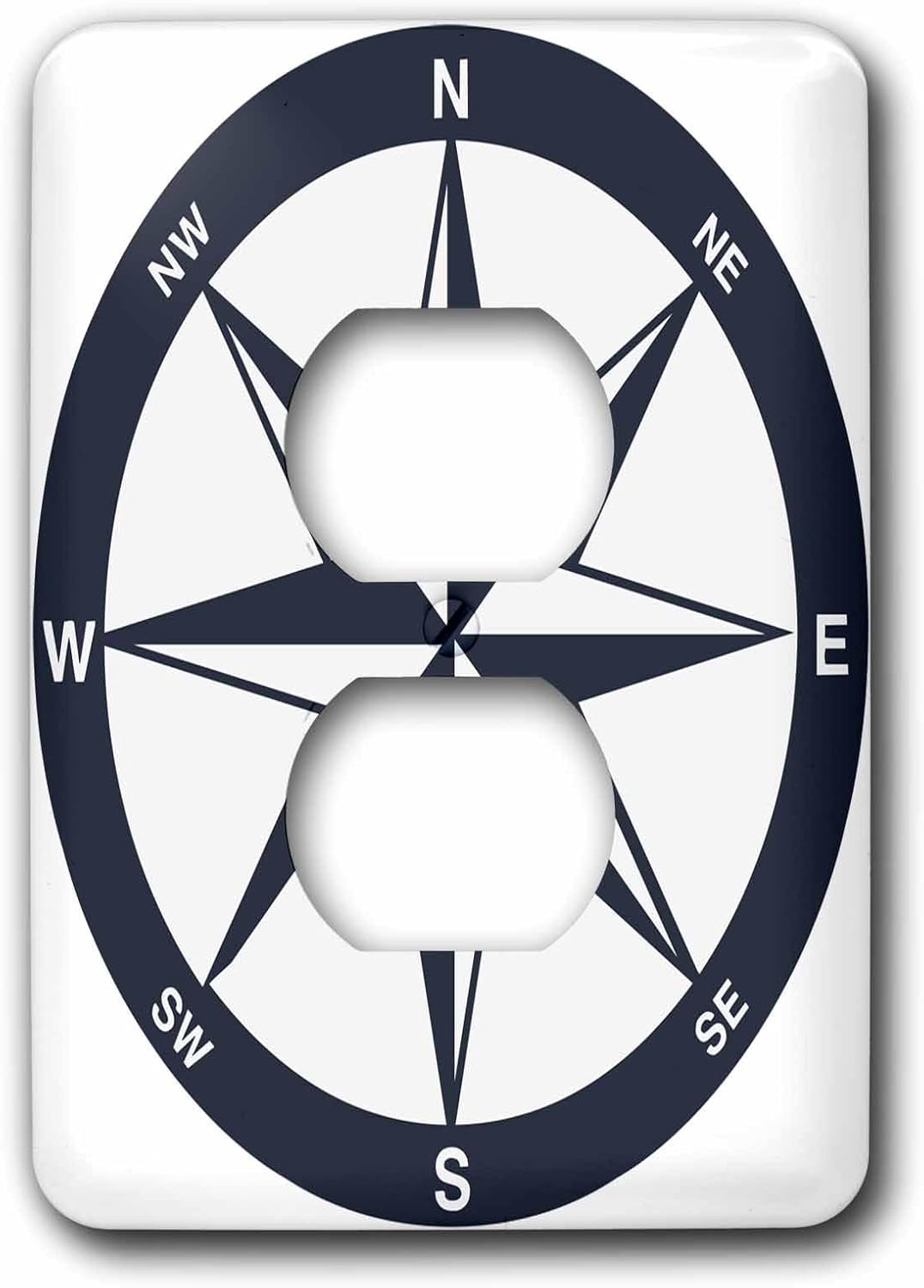 3dRose Blue and White Nautical Compass