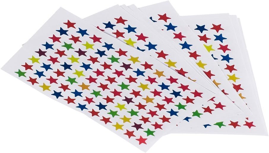Paper Star Shaped Self-Adhesive Sticker Labels 900 Pieces For School Kids, Teacher, Craft, Project