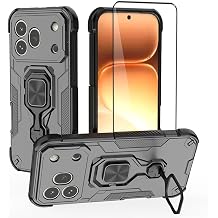 Phone Case for Honor 600 / Honor 600 Pro with Ring Holder | 4 Corner Protection Shockproof, Magnetic Car Mount Compatible, Full-Body Protection with Screen Protector,Black