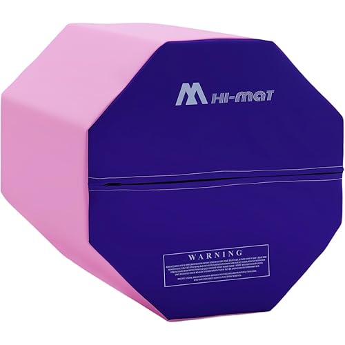 Octagon Tumbler 24.4" x 29" Octagon Gymnastics Mat Skill Shape Handsprings Backbend Somersault Tumbling Trainer for Home Gym Fitness (Purple & Pink)