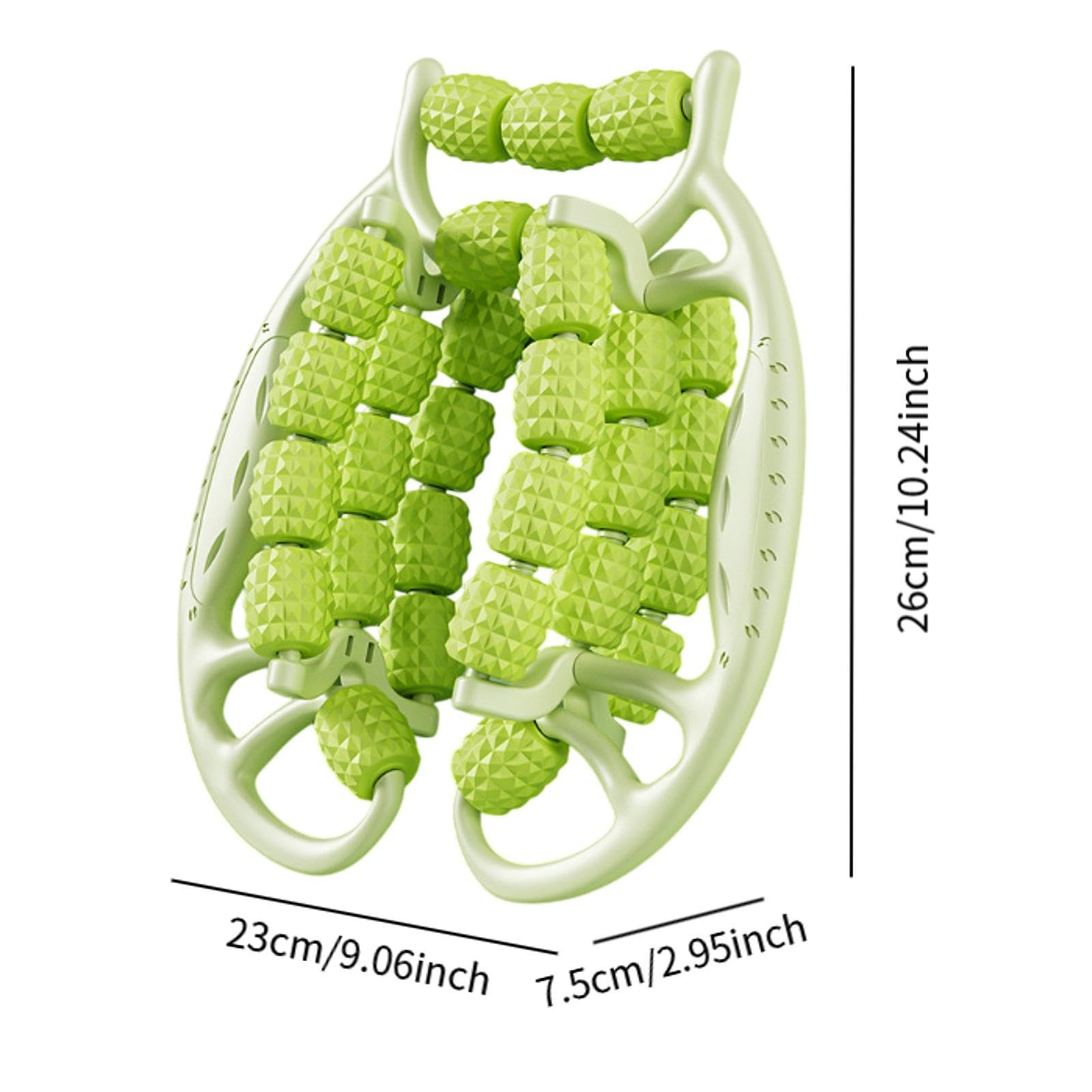 Leg Massager Roller Leg Clamp Handheld 360 Degree 29 Point Roller Massage Tool for Yoga Indoor Physical, Green