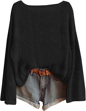 Vintage Boho Sweater for Women Fall Fashion Long Sleeve Knit Pullover Jumpers Oversized Ethnic Graphic Crochet Tops