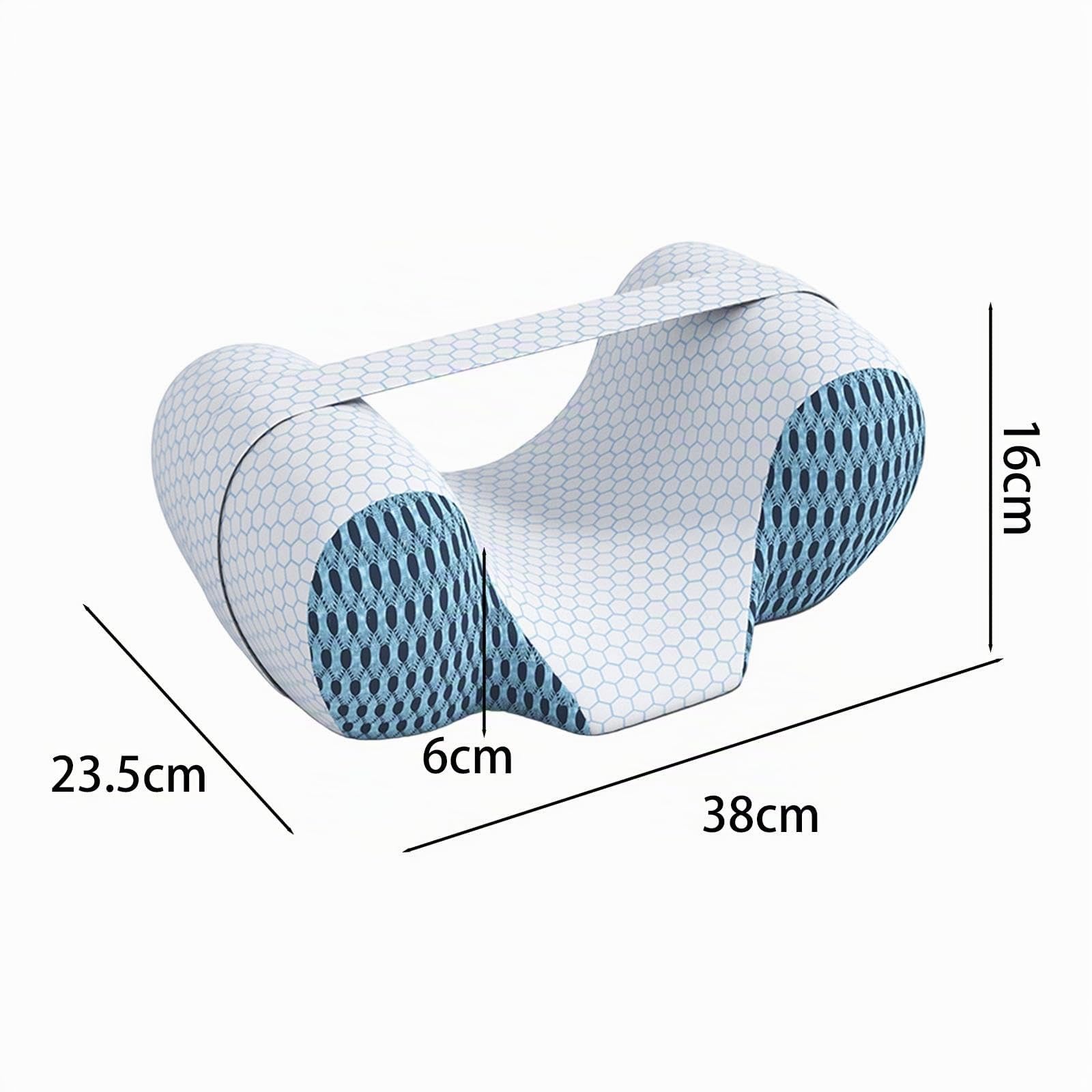 Sharplace Almohada para Dormir Boca Arriba, Mantiene La Cabeza Recta, Almohadas Ergonómicas de Espuma Viscoelástica, Almohada Ortopédica para Cuello, Transpirable, Almohada Antiarrugas, Azul