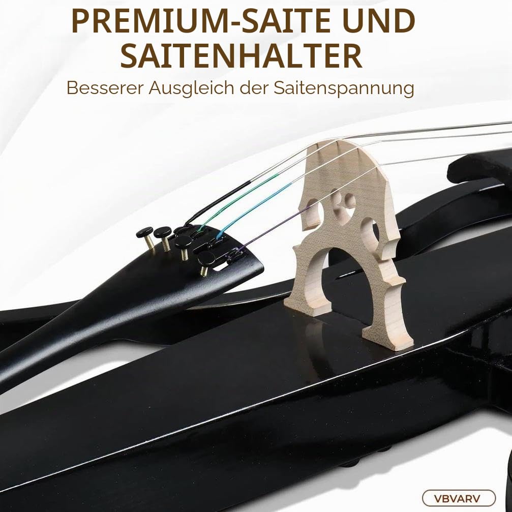 Elektrisches Cello 4/4, Volle Größe E-Cello-Bausatz Mit Leichter Cellotasche Erwachsene, Schüler, Anfänger