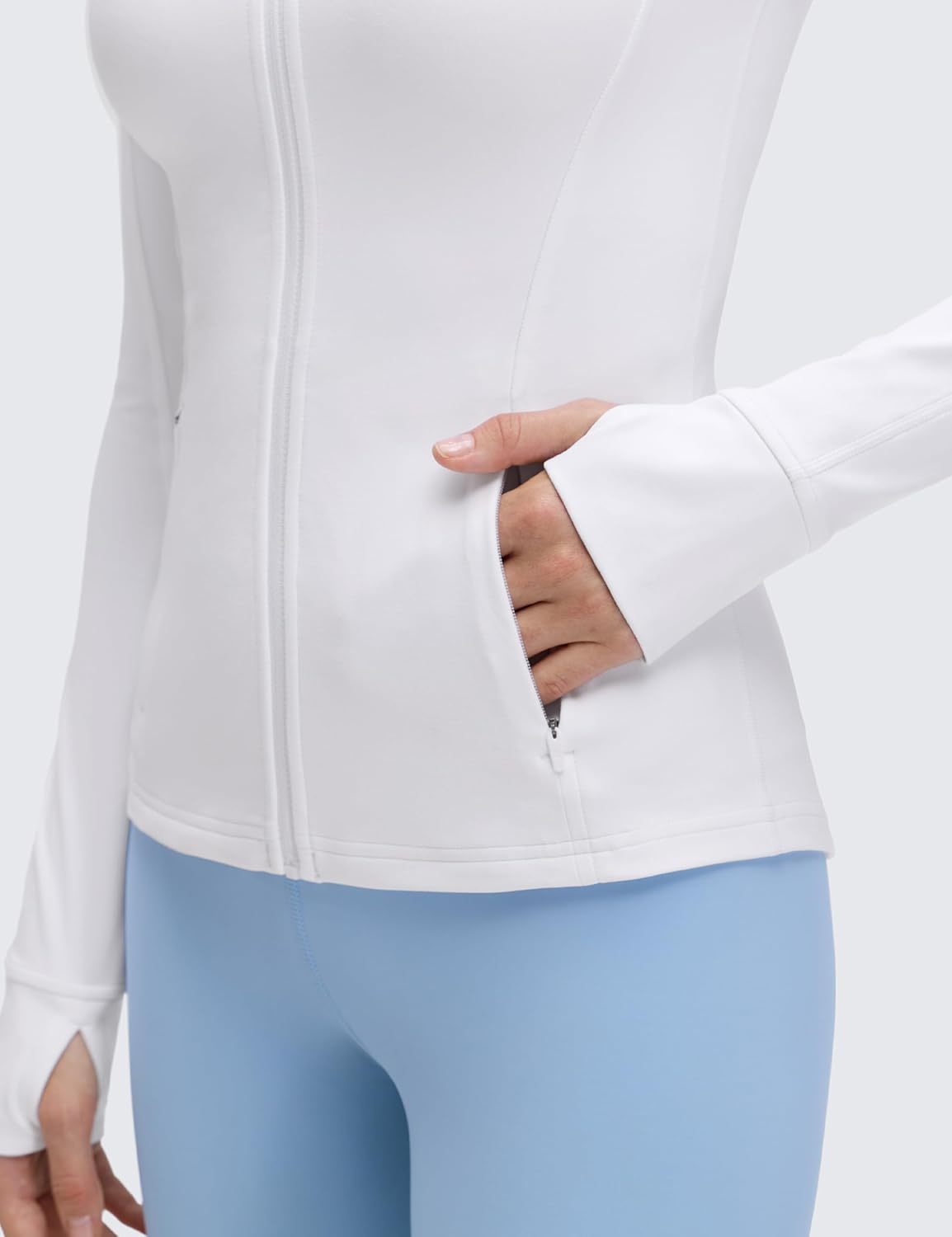 CRZ YOGA Butterluxe Hip Length Jackets for Women - Full Zip Athletic Track Tops with Thumb Holes Pockets - Image 5