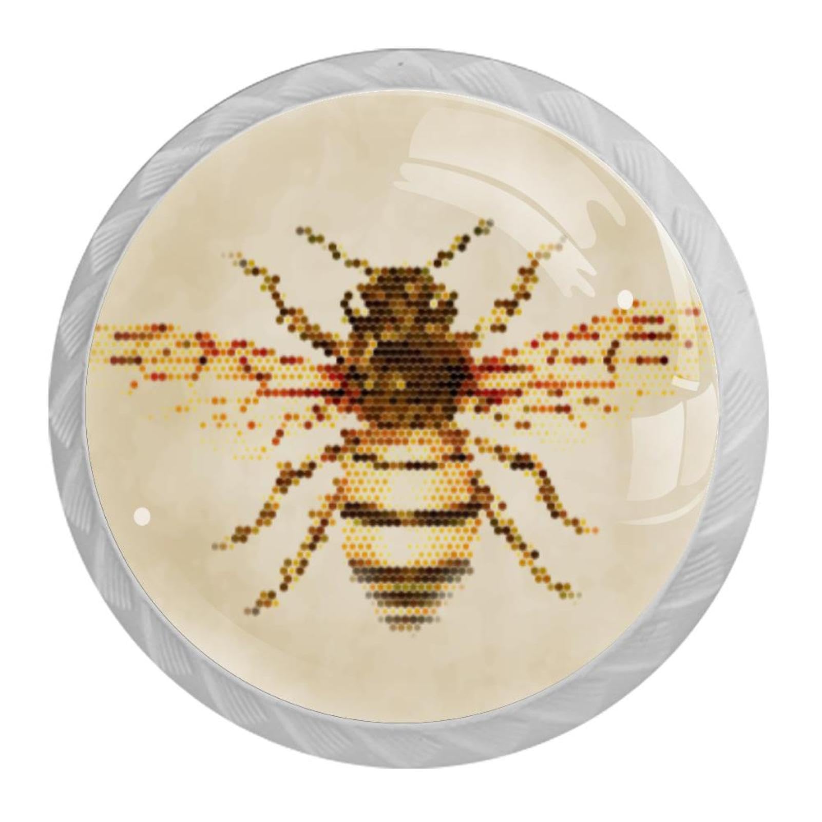 Tqmspg 4 Pieces Drawer Pulls Bee Door Knobs Dresser Handles for Kitchen Wardrobe Cupboard Hardware Furniture
