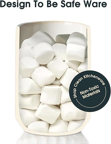 Miniatura 5 de Soporte para utensilios, 7.3 + 5.4 pulgadas de cerámica para encimera, utensilios de cocina grande para encimera de cocina, juego de 2, beige