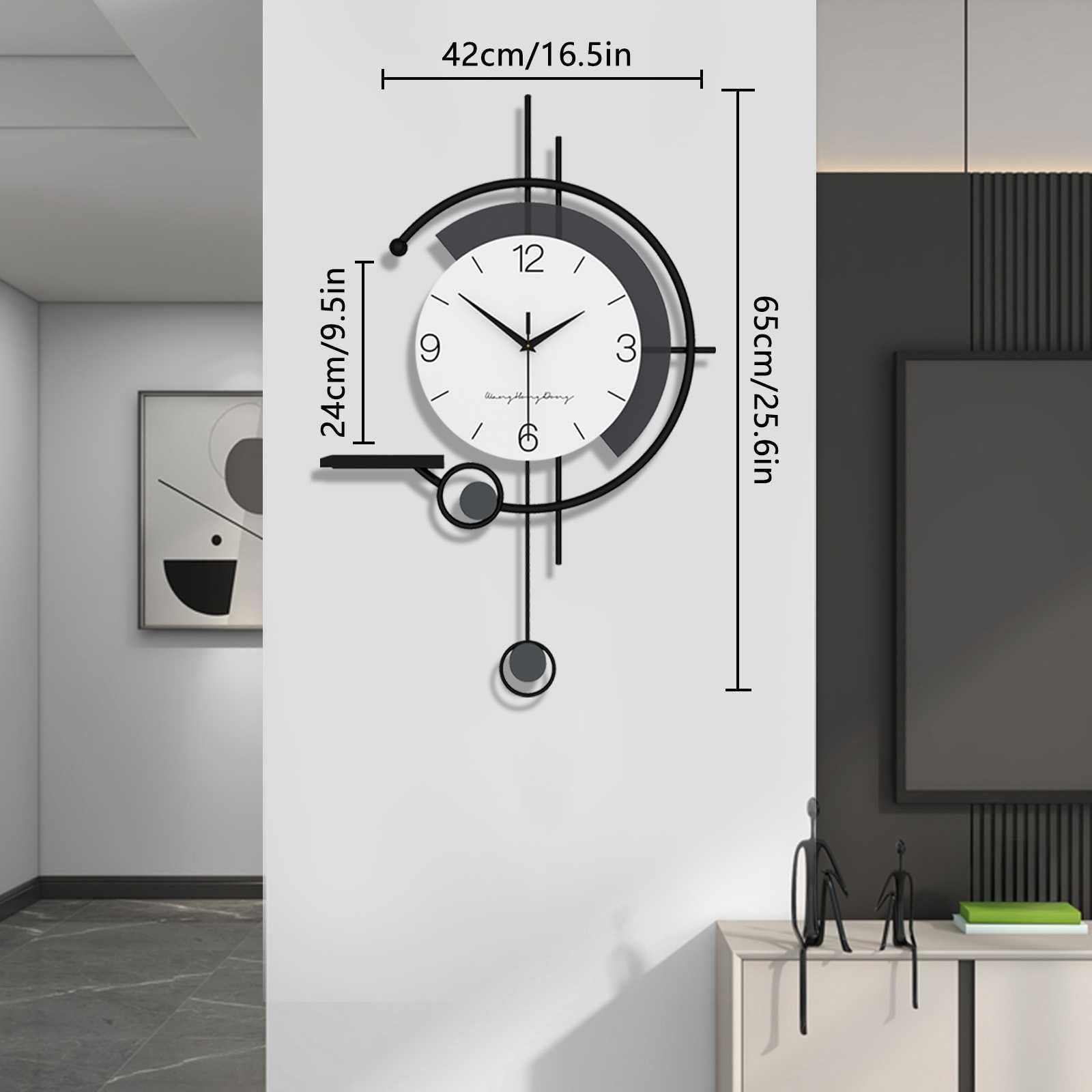 Dekory Golvende metalen wandklok 50 cm stil zonder tikken wandklokken vintage industriële metalen wandklok voor woonkamer kantoor slaapkamer keuken eetkamer