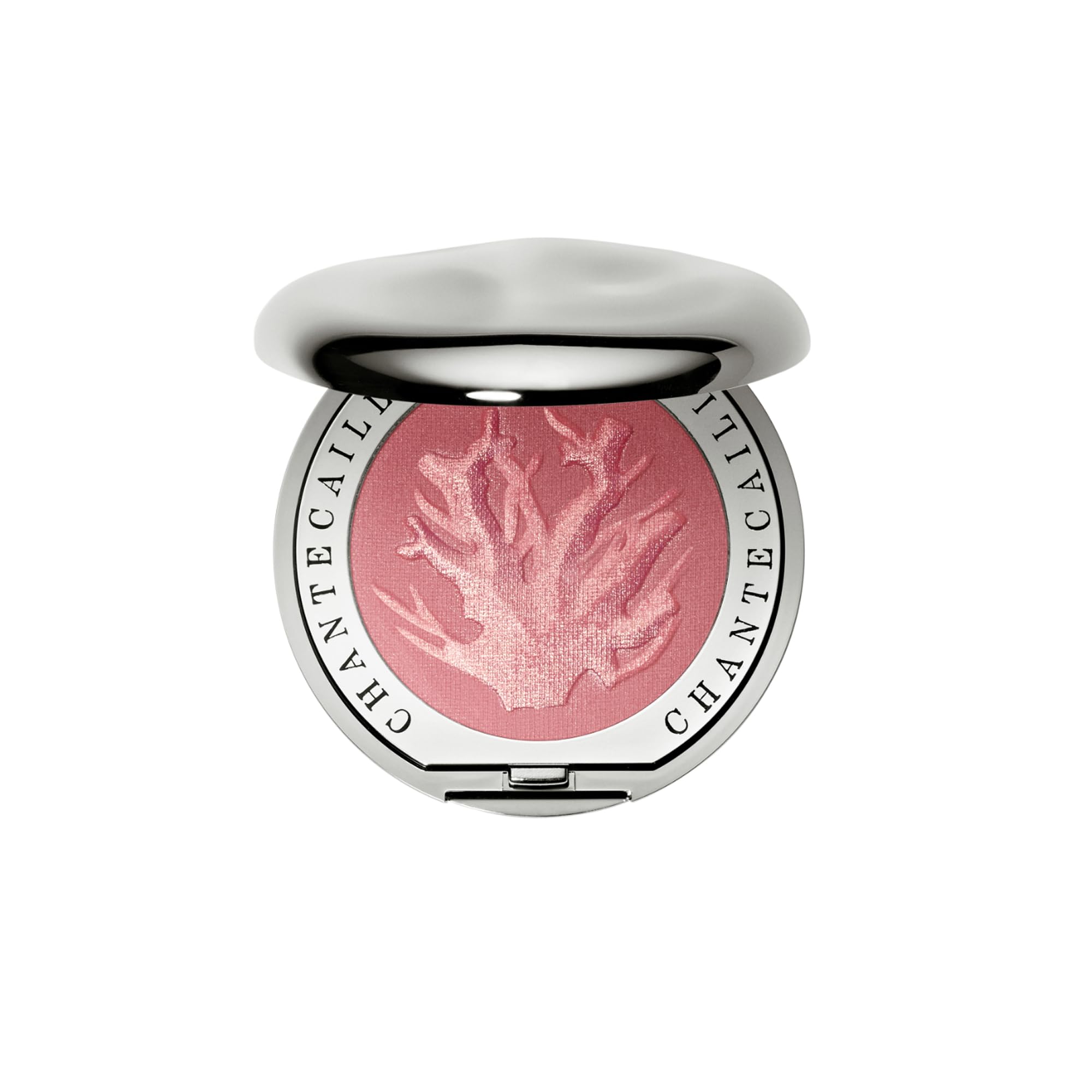 Chantecaille Cheek Shades in Pebble, Finely Milled Lightweight Buildable Matte Powder Blush CORAL LAUGHTER
