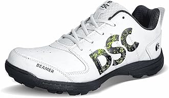 Beamer Cricket Shoes | Grey/White | For Boys and Men | Light Weight | Durable | 9 UK, 10 US, 43 EU