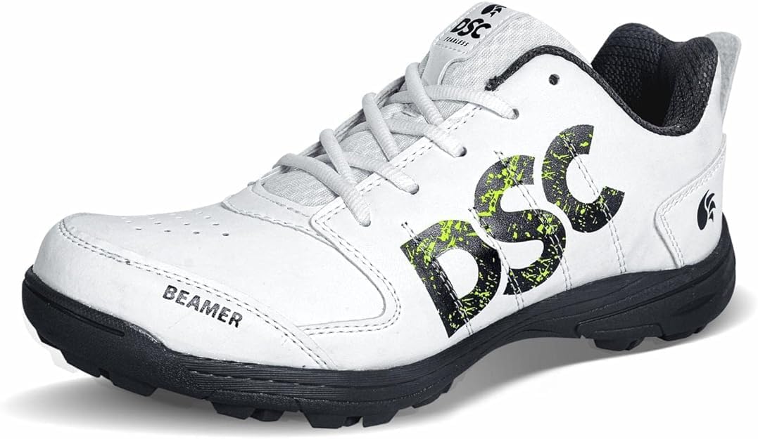 Beamer Cricket Shoes | Grey/White | For Boys and Men | Light Weight | Durable | 9 UK, 10 US, 43 EU