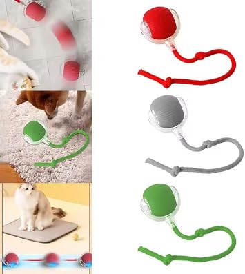 Busstier Akıllı Kedi Oyuncağı, Otomatik Yuvarlanan İnteraktif Top, Hareketli Kuyruk, USB Şarjlı, LED Işıklı, 3 Oyun Modu, Evcil Hayvanlar İçin Eğlenceli Oyuncak