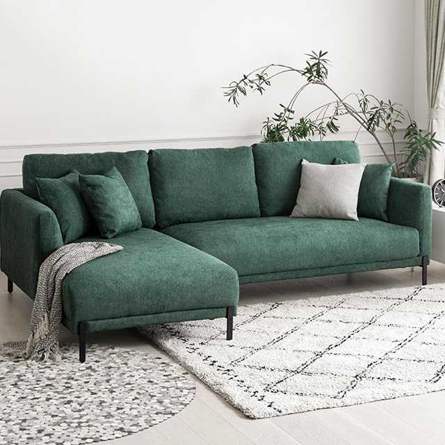 綺麗なフォレストグリーン(深緑色)の3人掛けソファ