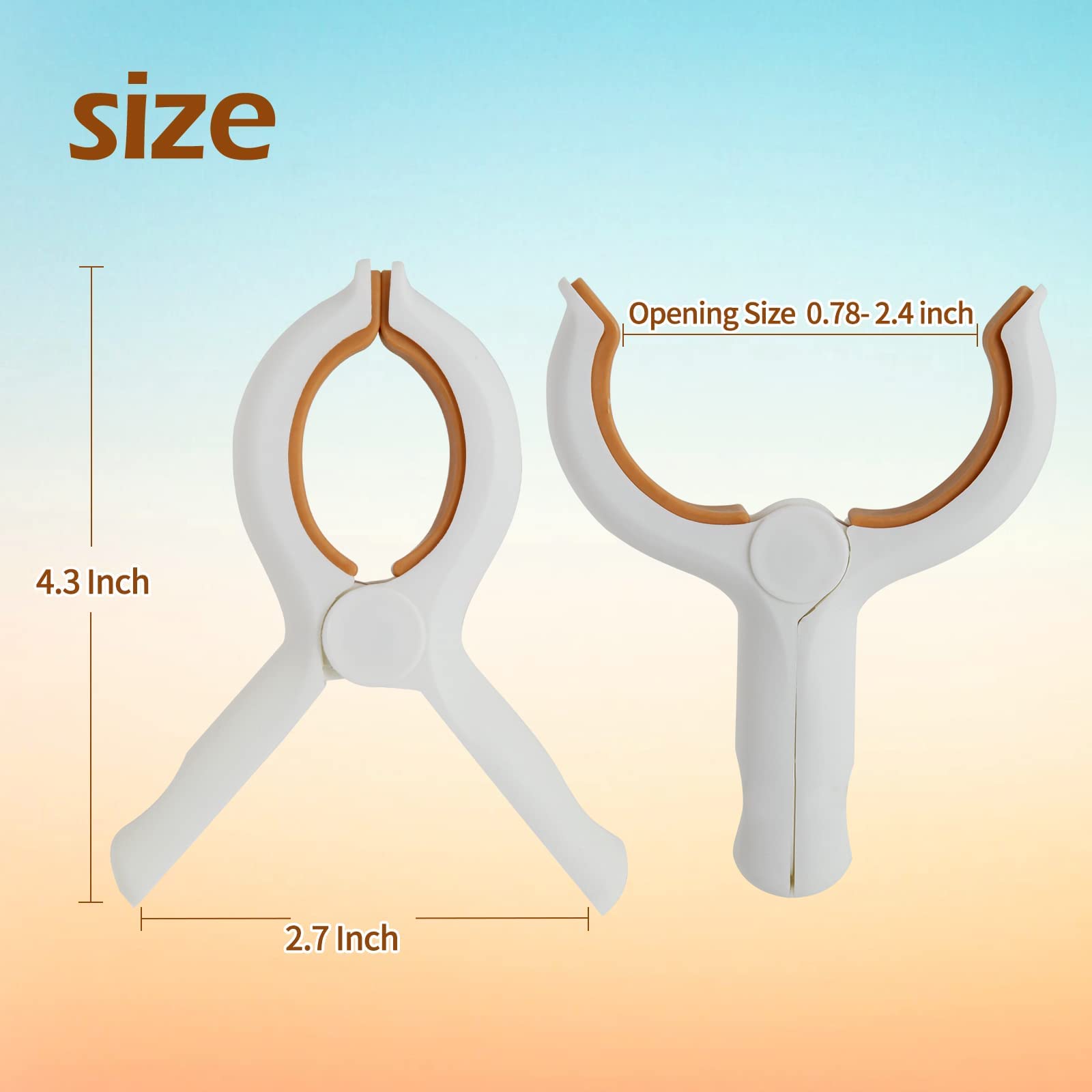 Clip per Asciugamano da Spiaggia 4 Pezzi per Lettini Prendisole, Clip