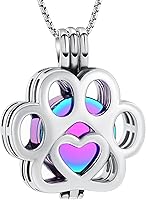 Vista 1 de Oinsi Joyería de Cremación de Mascotas Para Cenizas Para Perro/Gato con Forma de Pata de Acero Inoxidable Medallón Conmemorativo Collar de Urna Mini