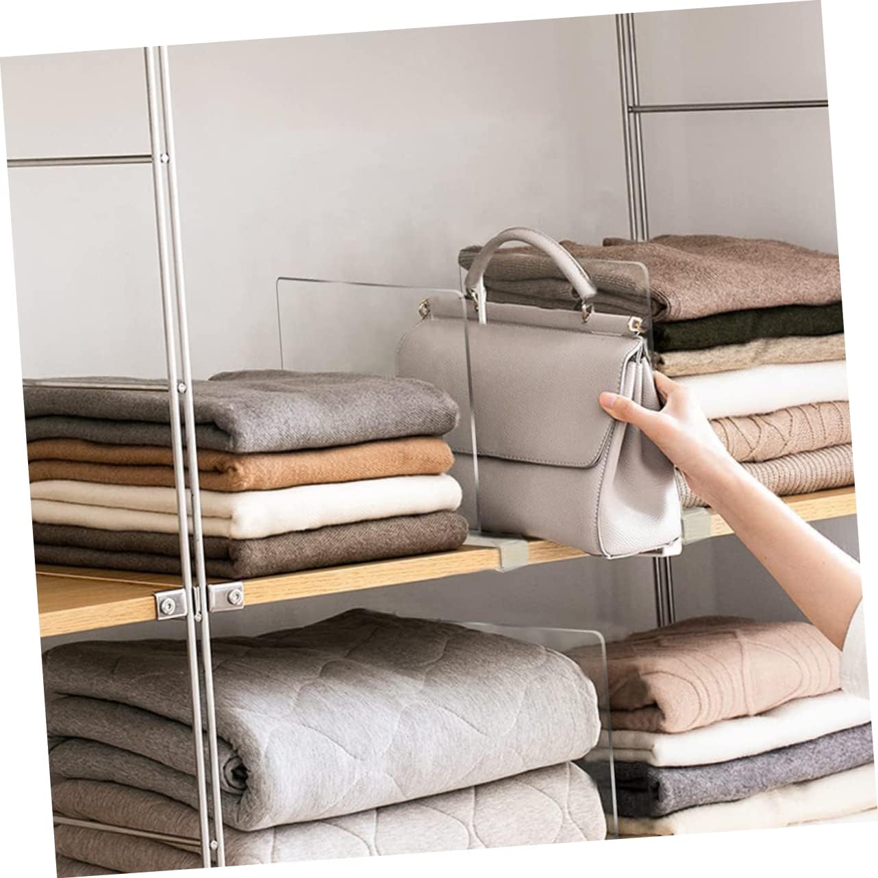 4pcs Wire Shelf Dividers Closet Organization Wardrobe Dividers Smooth Corners for Clothing Storage