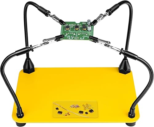 Miniatura 9 de Juego de 2 brazos magnéticos de metal con clips de cuero para ayudar a las manos soldar electrónica soldadura joyería pintura arte manualidades