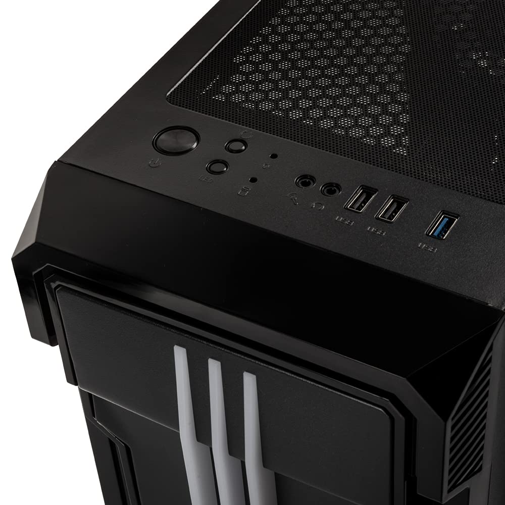 Caja de Torre Media ATX Inspire K10 RGB con Panel acristalado, Color Negro