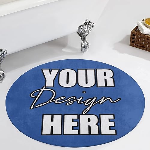Miniatura 4 de Alfombra redonda personalizada para añadir tu propio textoimagenlogotipofoto, tapete antideslizante personalizado para puerta, alfombra de área para