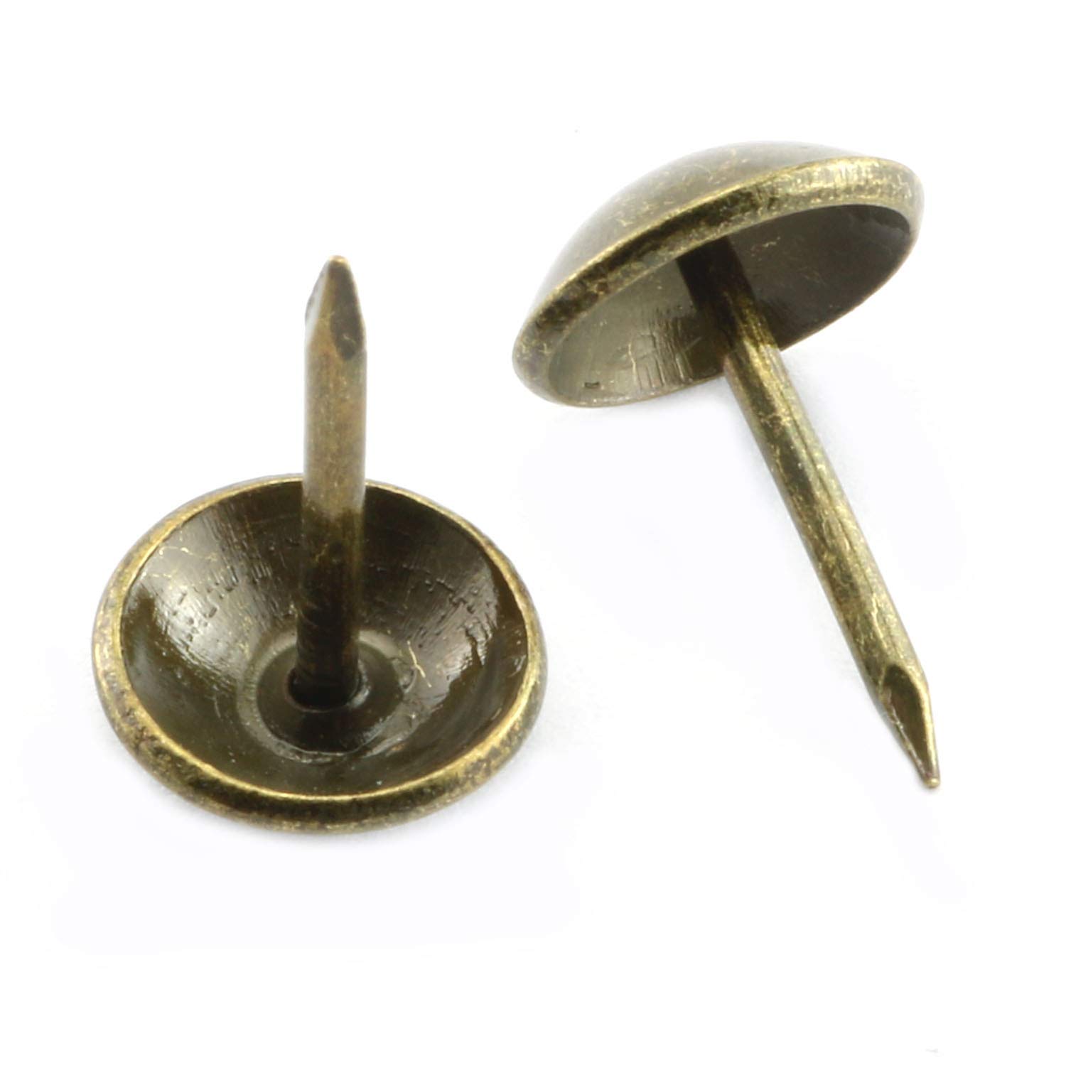 RuiLing 100pcs Bronze Upholstery Nail Antique Round Head Pushpin Furniture Nails Sofa Decorative Tack Stud 11x17mm 4