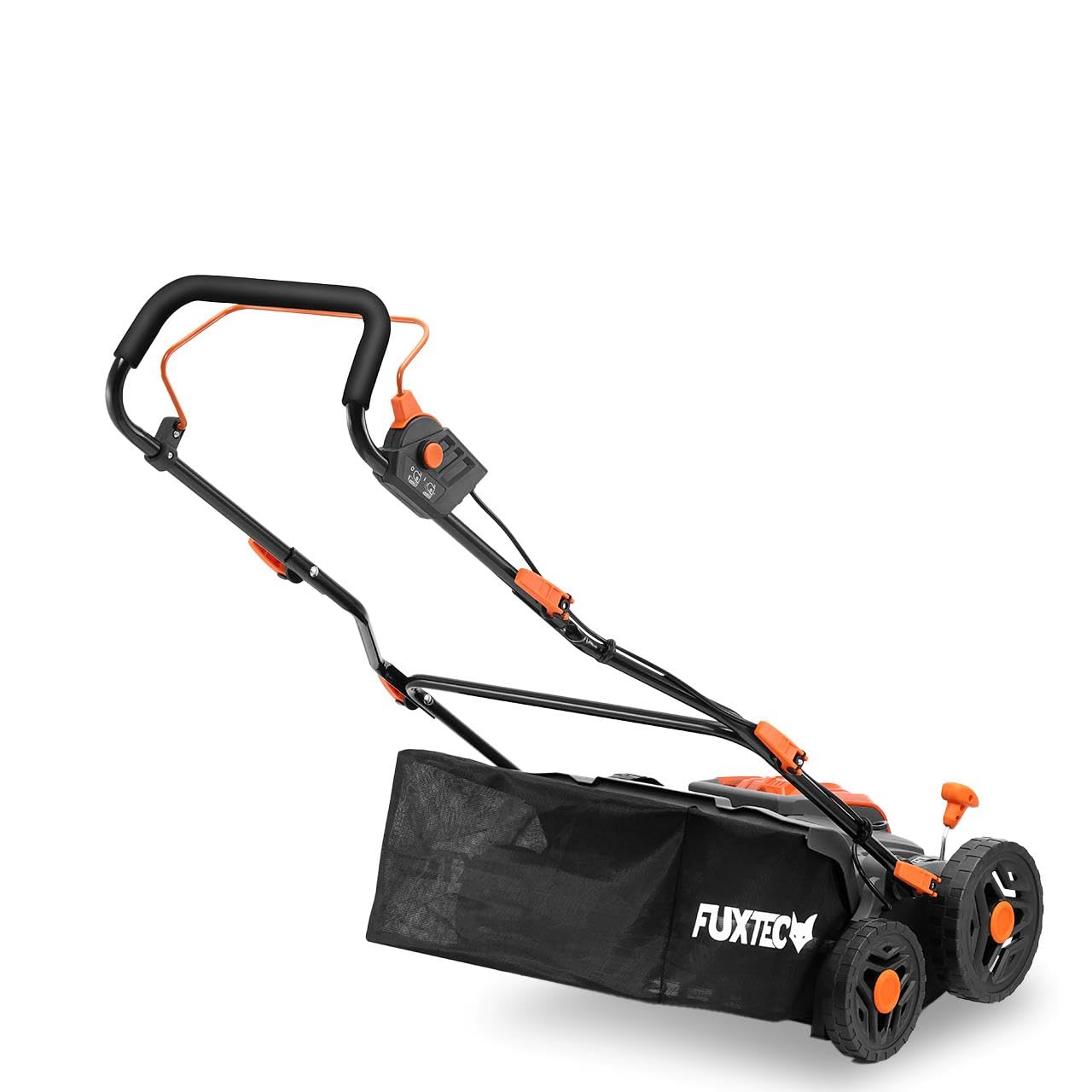 FUXTEC Aérateur à batterie 40 V FX-E2VE38SET - 2 en 1 Aérateur et Scarificateur, Largeur 38 cm, Panier 45 L, 2 piles incluses