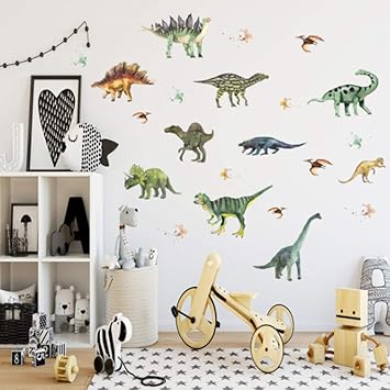 Amazon ウォールステッカー カラフル 恐竜 動物 子供部屋 かわいい 壁紙シール 恐竜ウォールステッカー 壁画ステッカー シール ウォールデコ ポスター 男の子 女の子 こども バスルーム デコレーション ビニール 寝室用 スイッチ 教室 キッズルーム ウォールペーパー