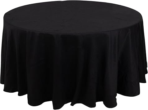 BalsaCircle 120-Inch Black Premium Round Cotton Tablecloth Table Linens Wedding Party Events Decorations Kitchen Dining