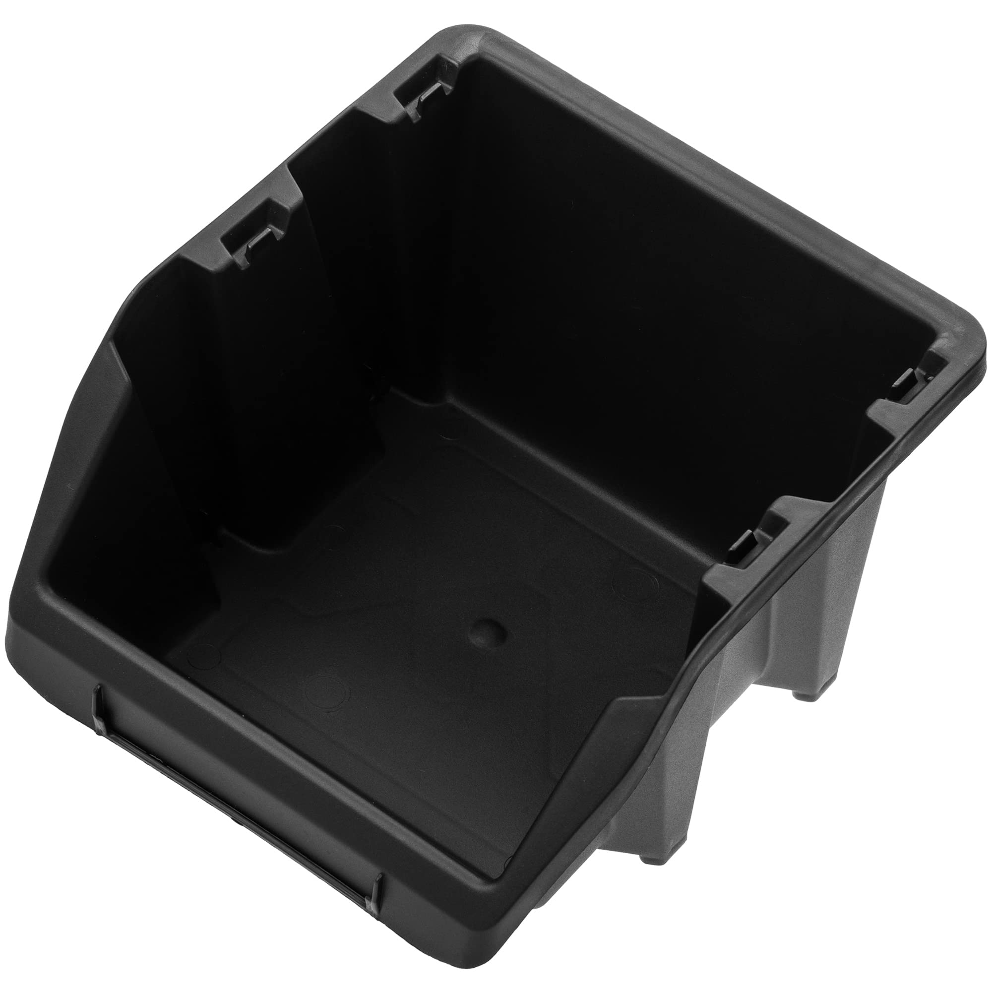 KADAX Caja apilable para taller, pequeña caja clasificadora de plástico PP, en diferentes tamaños y colores, cajas de almacenamiento para pared (negro, juego de 20 unidades, 272x238 mm)