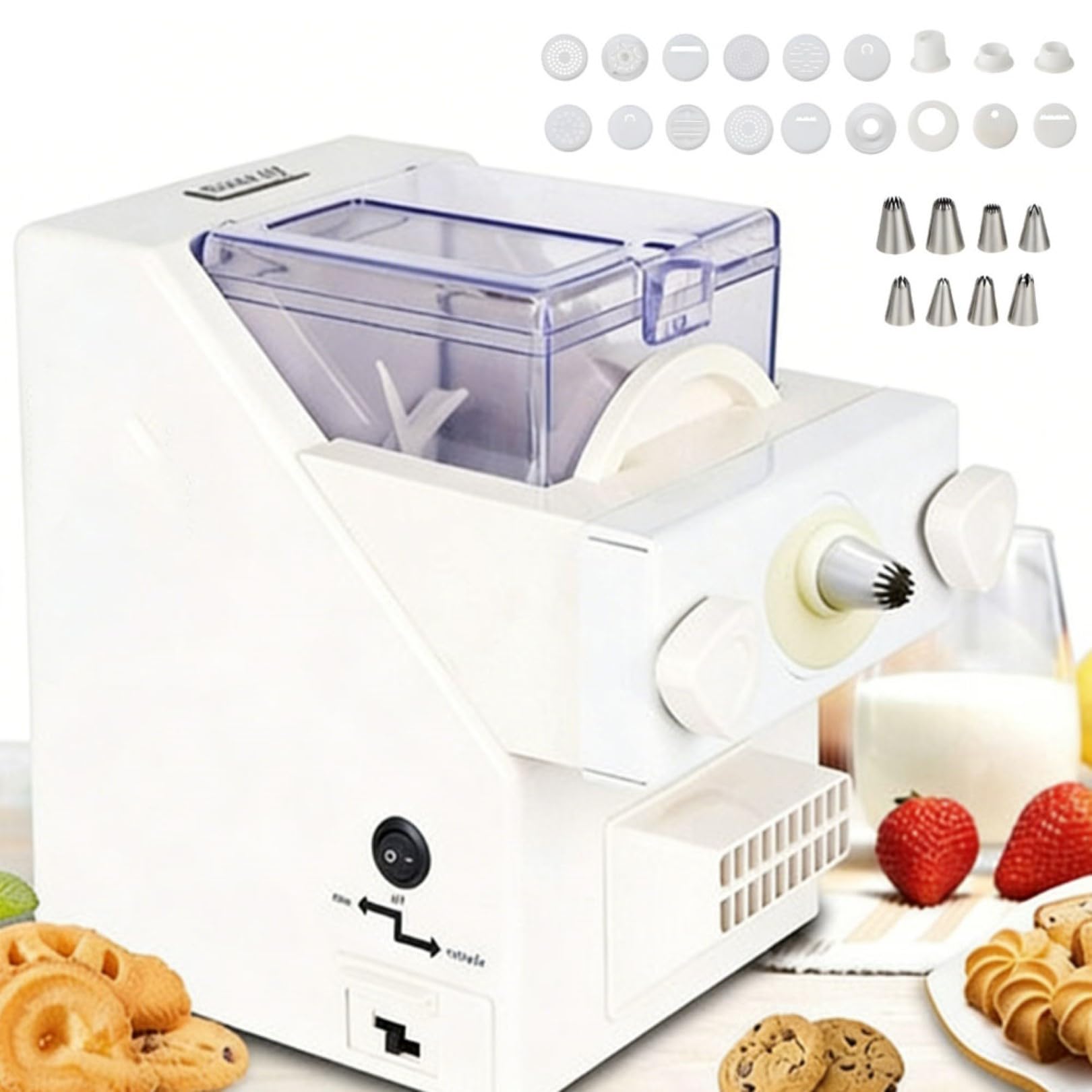 Macchina automatica per biscotti, 180 W, con 8 ugelli, facile da usare per cuocere in cucina e panetteria, ideale per biscotti fatti in casa