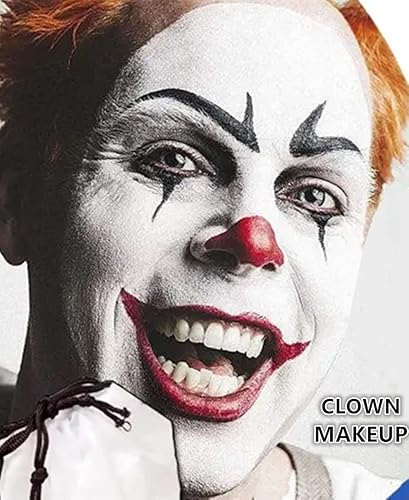 Miniatura 8 de Go Ho Pintura facial y corporal en blanco y negro (4 onzas) para maquillaje de Halloween, a base de agua crema, blanco y negro, esqueleto de