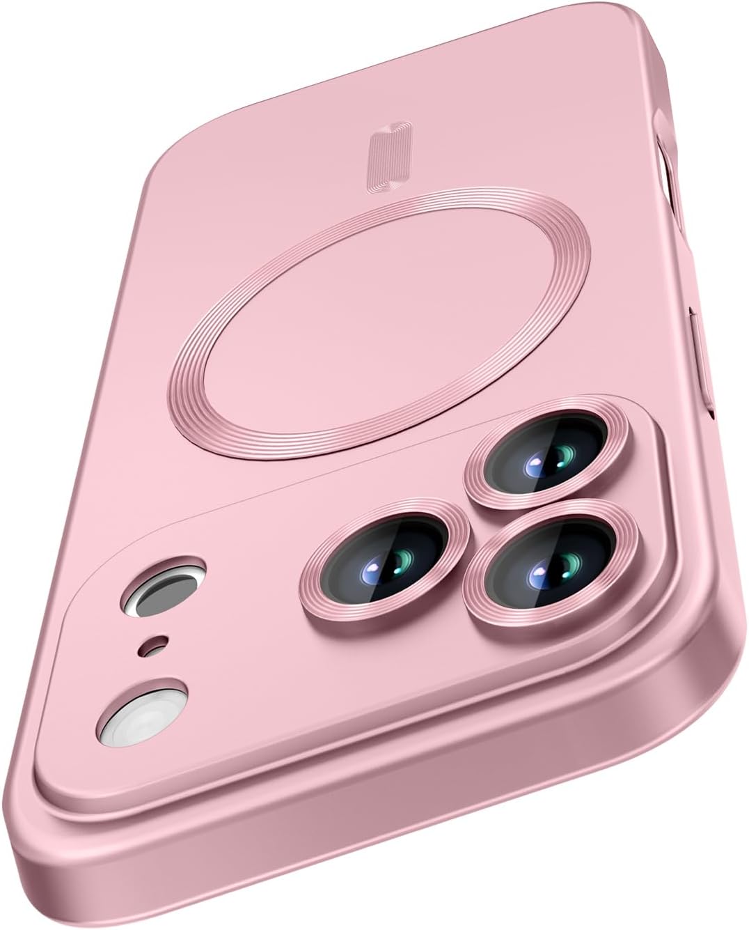 HJHStar Magnetic Case for iPhone 17 Pro Max - MagSafe Compatible, Military-Grade Drop Protection Bumper with Camera Lens Protector, Slim Shockproof Phone Cover for Girls, Matte Metallic Pink