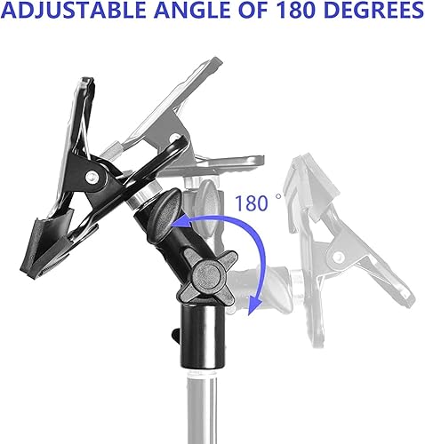 Miniatura 2 de QYXINC Photo Studio - Soporte de abrazadera de metal resistente de 58 pulgadas, soporte reflector de fotografía para soporte de luz, soporte de clip