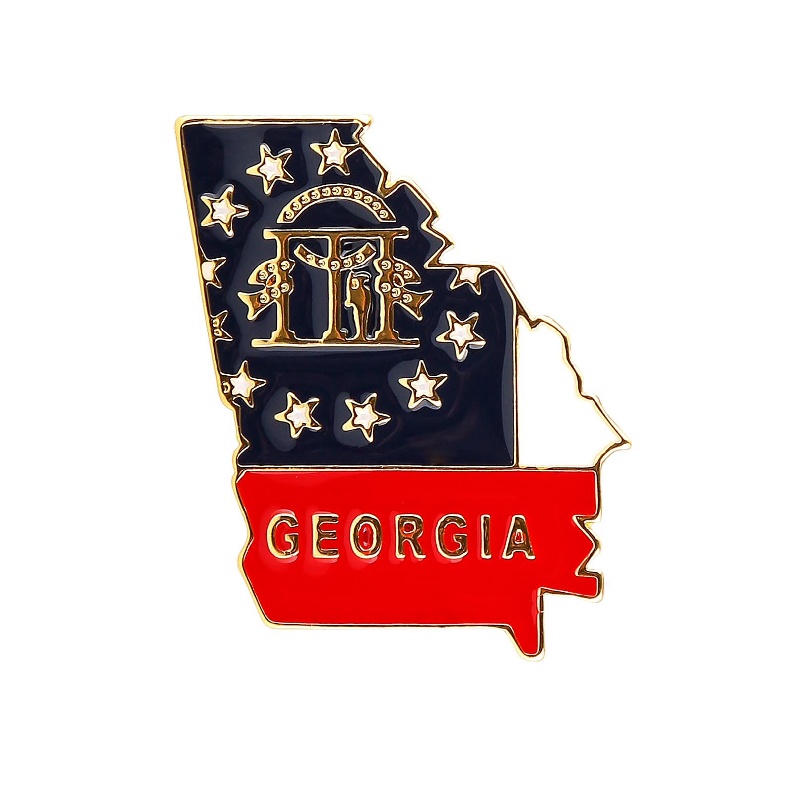 State Shaped Map Lapel Metal Pin Enamel Brooch Keepsake Beautifully Designed for Backpack Hat