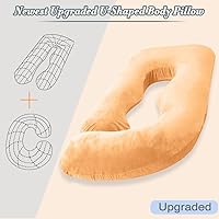 Vista 7 de Almohada de embarazo de 60 pulgadas para dormir, almohada corporal extra grande en forma de U, almohada de maternidad para mujeres embarazadas Marrón
