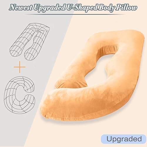 Miniatura 3 de Almohada de embarazo de 60 pulgadas para dormir, almohada corporal extra grande en forma de U, almohada de maternidad para mujeres embarazadas
