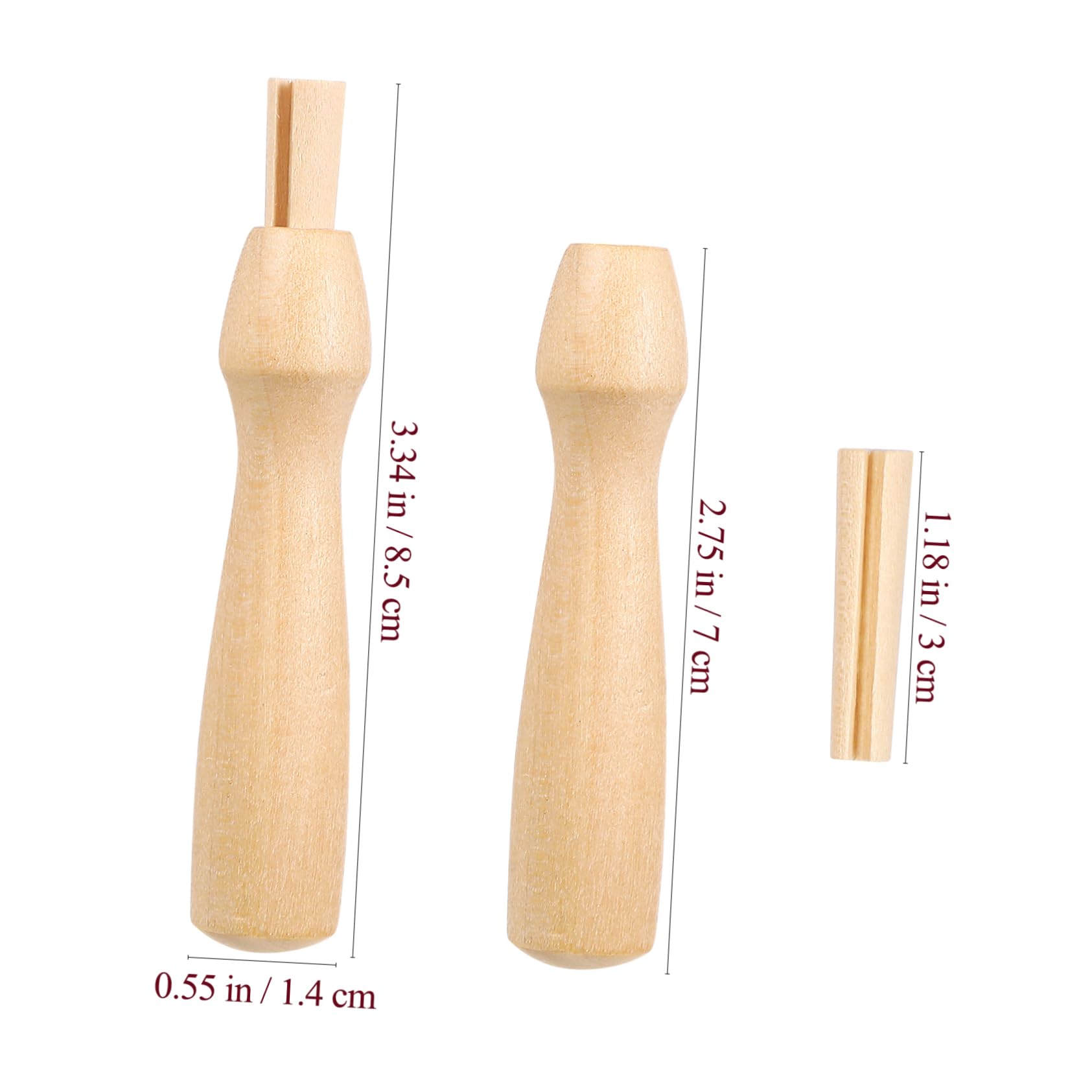 Hohopeti 10pcs Felting Handles Wooden Wool Felting Tool Replacement for Safe for DIY