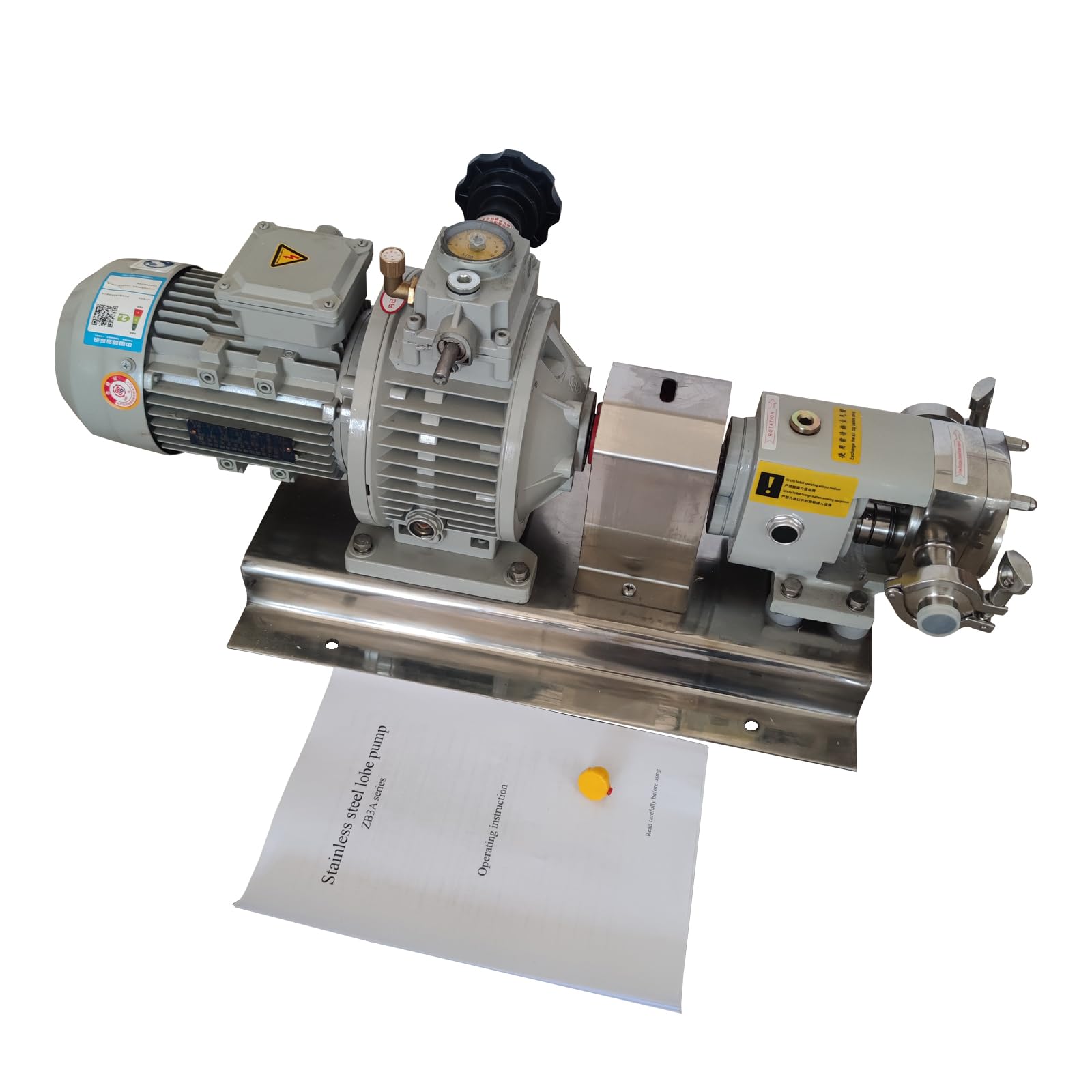 HQHAOTWU Cam Rotor Pump 550W Three-Lobe Rotary Pump Liquid Transfer Rotor Pump 220V Triphase for Honey Yoghourt Chocolate