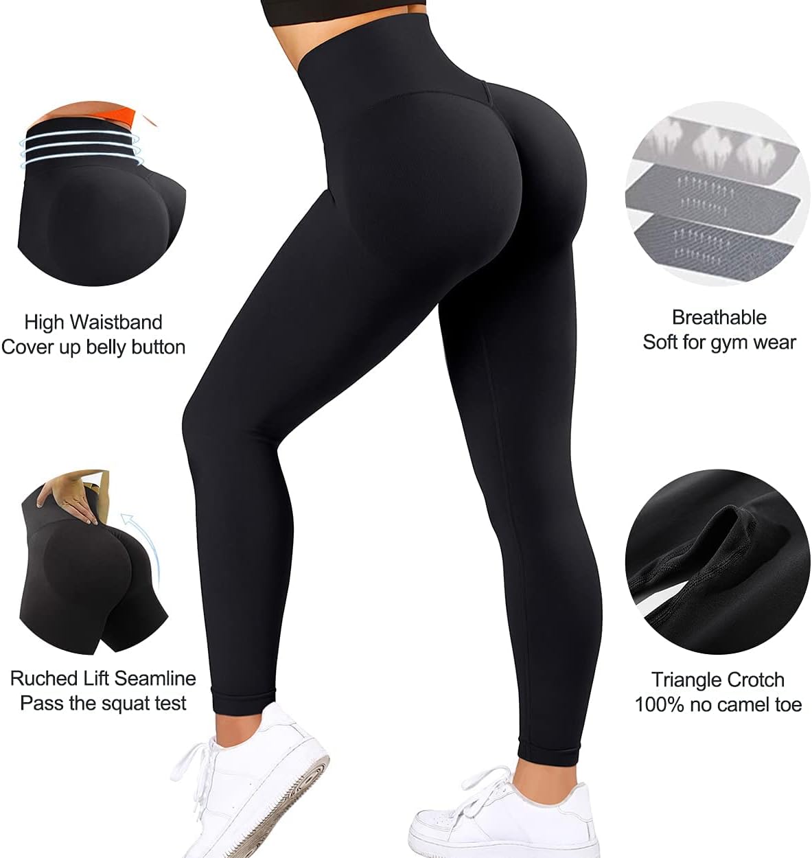 kkootapuakh Scrunch Butt Lifting Leggings for Women Seamless Gym Workout Leggings Soft High Waisted Tummy Control Yoga Pants - Image 4